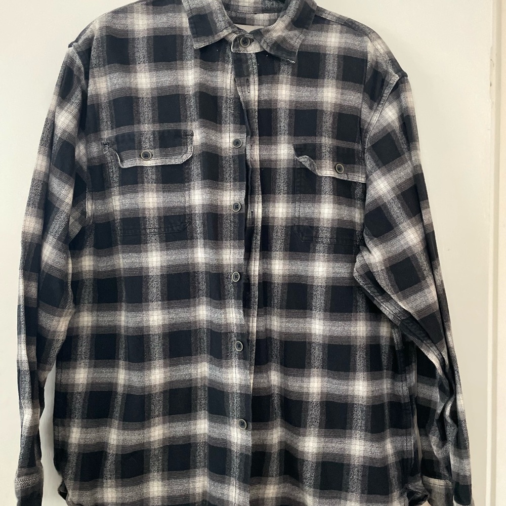 Black and White Plaid Button-Up Shirt